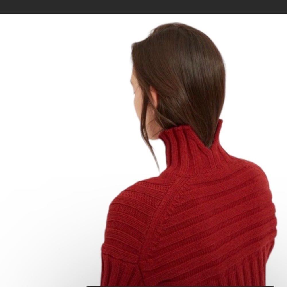 Everlane Wool Cashmere Rib Turtleneck high low, Size xxs